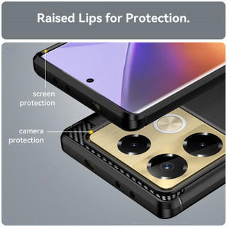 Dành cho infinix Note 40 Pro / Note 40 Pro 5G / Note 40 Pro + 5G Ốp điện thoại mỏng sang trọng [Chống vân tay bằng sợi Carbon] Vỏ bảo vệ chống sốc giáp mềm SMF01
