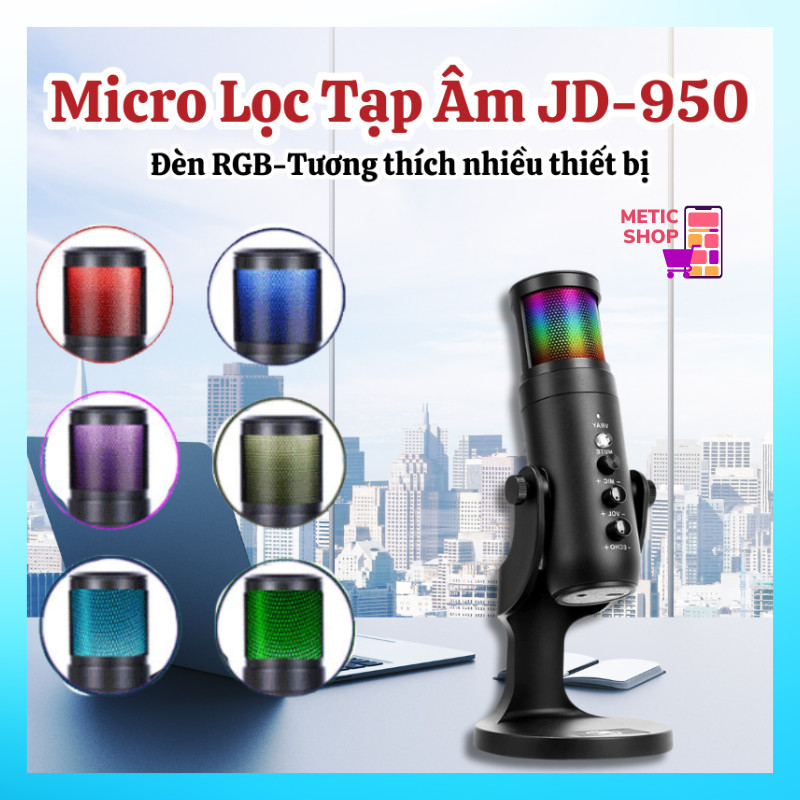 Micro Để Bàn JD-950 RGB USB Mic Thu Âm Chuyên Nghiệp Cho Podcasts ...