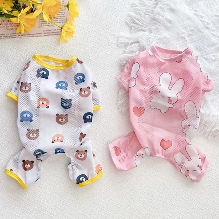 Lưới Chó Bộ Đồ Ngủ Trang Phục Mỏng Con Đồ Ngủ Mèo Áo liền quần Mùa Hè Chó Quần Áo Cho Chó Lớn Thú Cưng Quần Áo Bốn Chân