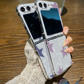 Stra Họa Tiết Trong Suốt Cho Samsung Galaxy Z Flip 5 Flip 4 Flip 3 Trong Suốt Cứng PC Gấp Ốp điện thoại Cho Samsung Z Flip5 Flip4 Flip3