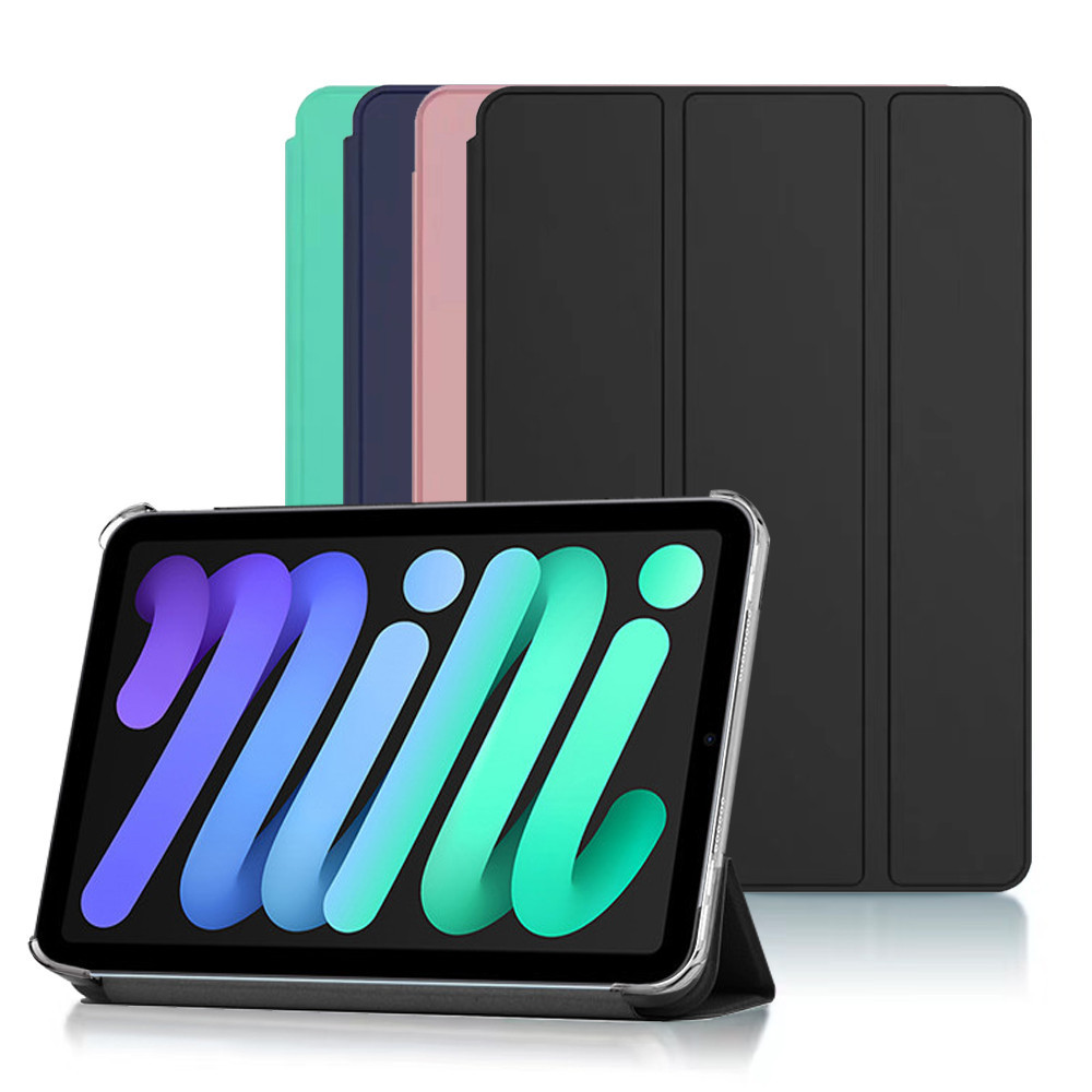 Ốp iPad silicon TPU gấp ba giá đỡ cho iPad Mini 7/6/5/4/3/2/1 7.9-8.3 inch, chống trầy xước, bảo vệ chống sốc