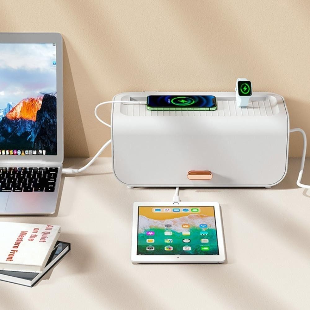 YUUKII 1 Cái Lưu Trữ Đường Dây Điện, Có Nắp Dây Cáp Cuộn Dây Hộp Bảo Quản Cáp, Máy Tính Để Bàn Gia Đình Bền Đẹp Chống Thấm Nước Sạc Ổ Cắm Sắp Xếp