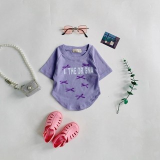 A43- Áo cộc tay đính nơ bé gái chất zip cotton cực kỳ mát cho bé gái size từ 8-35Kg