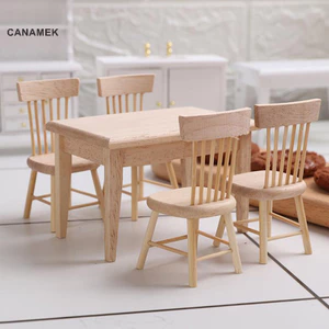 Canamek 1 / 12 Thu Nhỏ Nhà Búp Bê Nội Thất Bàn Ăn Ghế Mô Phỏng CSF