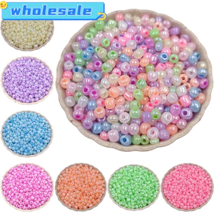 100 Chiếc Kem Kẹo Acrrylic Màu Kính Séc Lỗ Tròn Hạt DIY Handmade Trang Sức Làm Kim Phụ Kiện Thủ Công Vòng Tay Thủ Công Vòng Cổ Làm