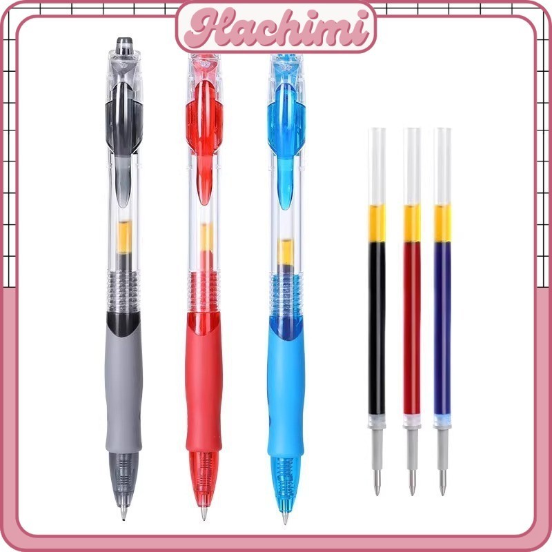 Bút bi béo mực gel màu xanh/đỏ/đen ngòi 0,5mm viết đều, nhanh khô, có ...