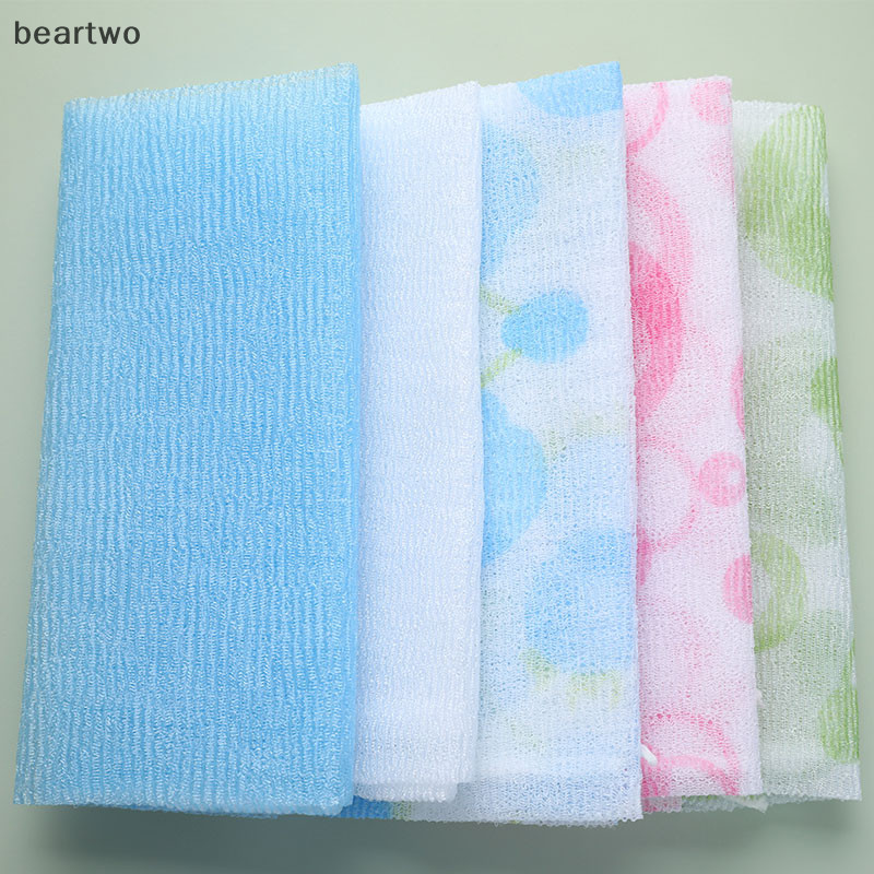 < Beartwo > Khăn Lau Nylon Làm Đẹp Da Cơ Thể Tẩy Tế Bào Chết Tắm Rửa Phòng Tắm Đẹp