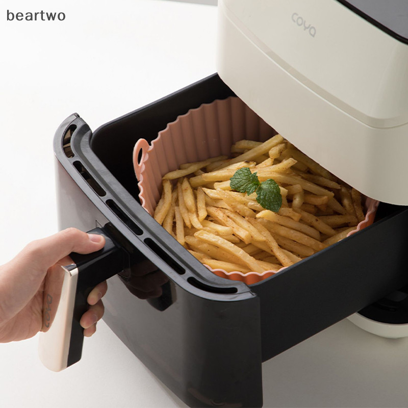 < Beartwo > Giỏ đựng nồi chiên không khí bằng silicon lót lò nướng an toàn chống dính Phụ kiện khay nướng bánh đẹp