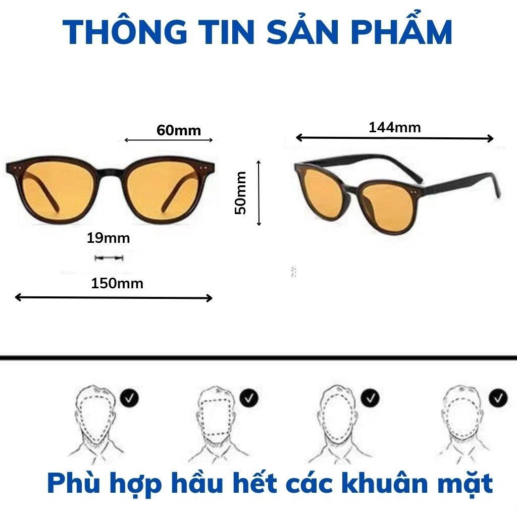 Kính mát nam nữ 2 chấm phong cách hàn quốc cá tính, Mắt kính râm chống tia UV 400 Styley K008