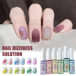 Xeijayi 6 màu / 1 bộ Halo thuốc nhuộm lỏng mùa hè loạt kem macaron màu nhanh khô họa tiết chất lỏng móng tay nghệ thuật móng tay cho tiệm làm móng tay