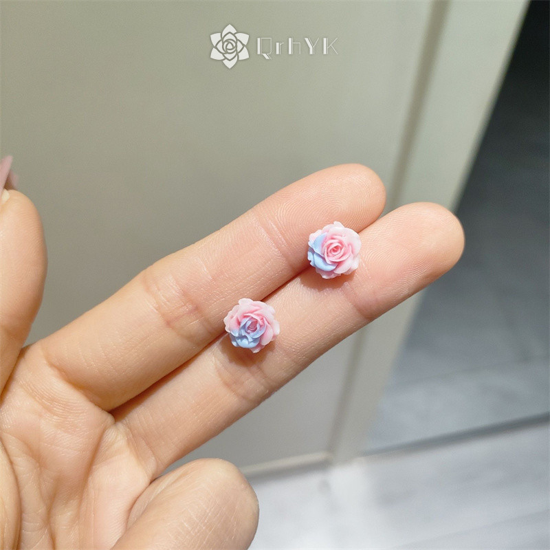 Qrhyk 1 / 4 Túi Bông Tai Hoa Ngọt Ngào Cho Nữ Bé Gái Bông Tai Nhựa Dễ Thương Dự Tiệc Thời Trang Phụ Kiện Trang Sức Quà Tặng Mới
