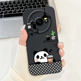 Dành Cho Xiaomi Redmi A3 Vỏ Hoa Nghệ Thuật Sơn Vuông Silicon Bảo Vệ Ống Kính Cho Xiomi Redmi A3 RedmiA3 4G Ốp Lưng