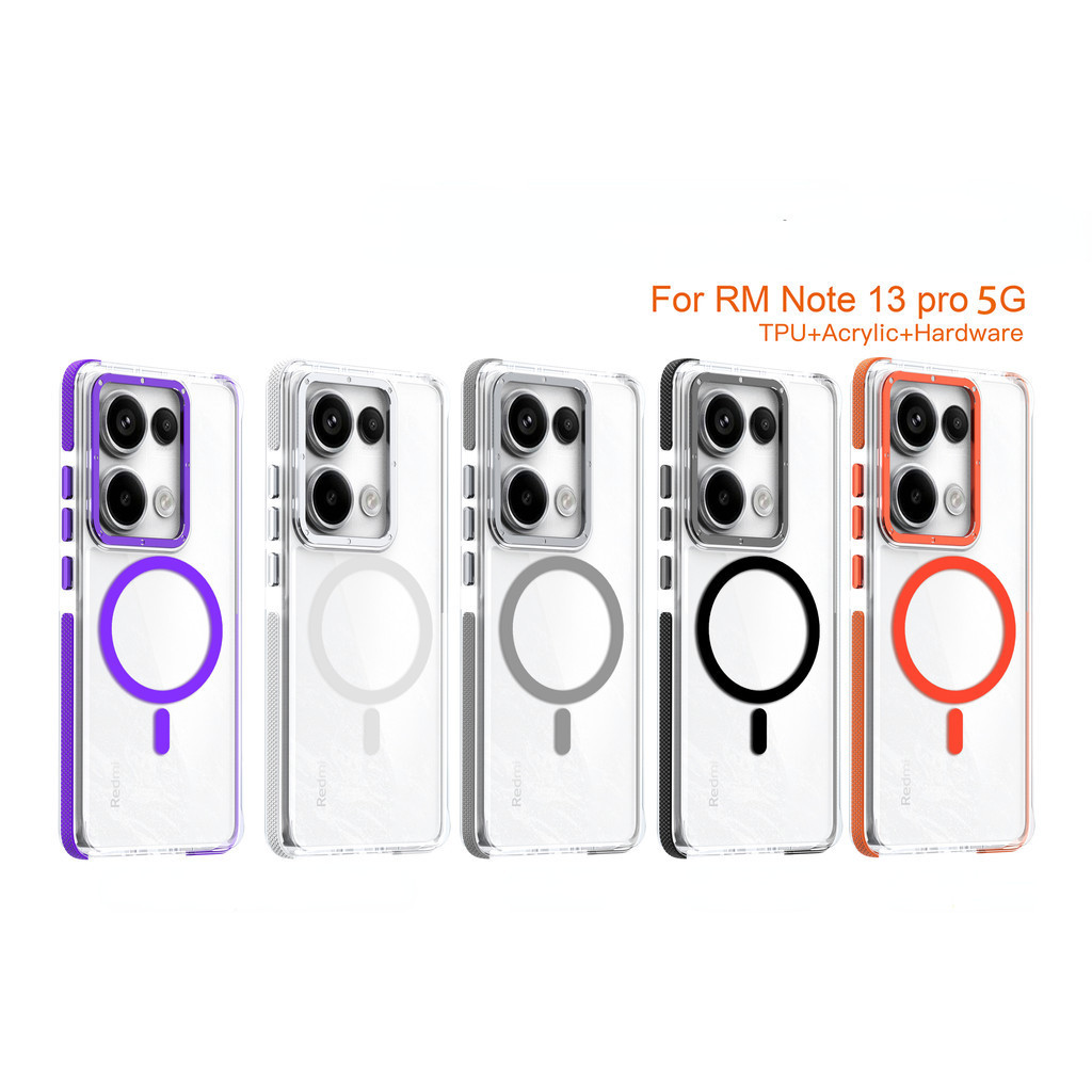 Ốp Điện Thoại Acrylic Cho Redmi 15C 14C Note 15 14 13 Pro 4G 13 Pro 5G xiaomi 14T 15T PRO Màn Hình Và Bảo Vệ Camera Chống Sốc Từ Tính Chống Trơn Trượt Chống Đập Vỏ Điện Thoại