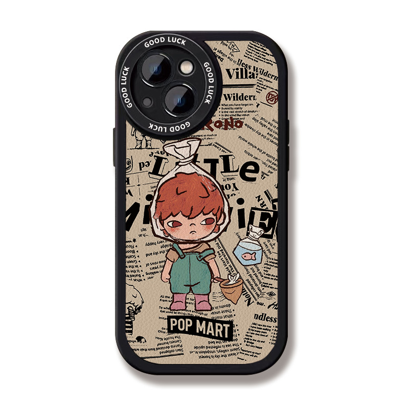 Bán Sản Phẩm Mới Popmart Hirono Hirono Ono Skimming Fish Phone Case Da Cừu Cho Iphone 15 14 Pro Max 13 12 Mini 11 Pro X XS XR 8 7 6 Plus Chất Lượng Cao