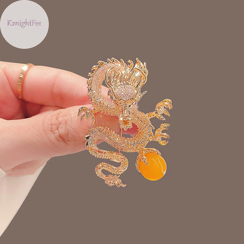 K2nightfee Thời Trang Rồng Trung Quốc Thổ Cẩm Pin Cho Nữ Quần Áo Áo Khoác Trang Sức Dự Tiệc Phụ Kiện Cung Hoàng Đạo Ký Bay Rồng Trang Sức VN