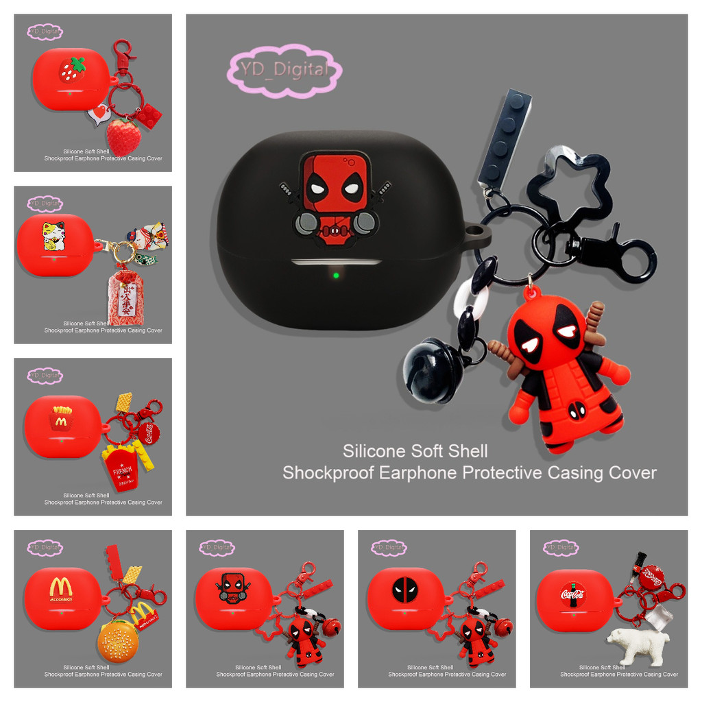 Cho SoundPEATS Pop Clip / UU Clip Case Vỏ Bảo Vệ Tai Nghe Chống Sốc Vỏ Tai Nghe Silicon Vỏ Mềm Có Mặt Dây Chuyền
