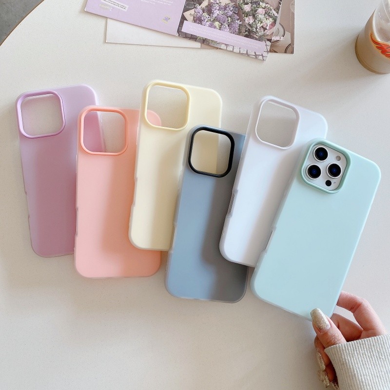Ốp Điện Thoại Kẹo Màu Trơn Cho Xiaomi 15 Pro 14 13 12 12X 12S Poco X6 X5 X4 GT M4 F6 F5 F3 Civi 4 Pro 3 2 Trong 1 Ốp Lưng Cứng Chống Rơi