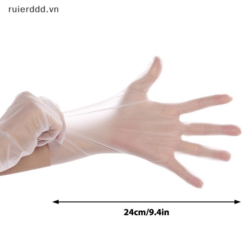 # Ruierdd # 50 / 100 chiếc Găng tay cao su miễn phí TPE Găng tay dùng một lần Axit chống trượt trong suốt An toàn làm việc Găng tay vệ sinh gia đình cấp thực phẩm.