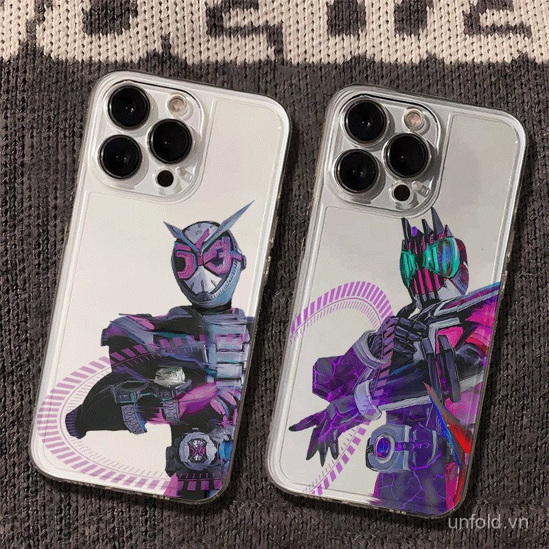 Ốp điện thoại phong cách tranh sơn dầu Kamen Rider phong cách anime QYJS tương thích với iPhone 16 15 14 13 PoMax 11 12 PRO X XS XR XSMAX 14 15 16 PLUS 7 8 Plus, ốp mềm trong suốt AQ0T