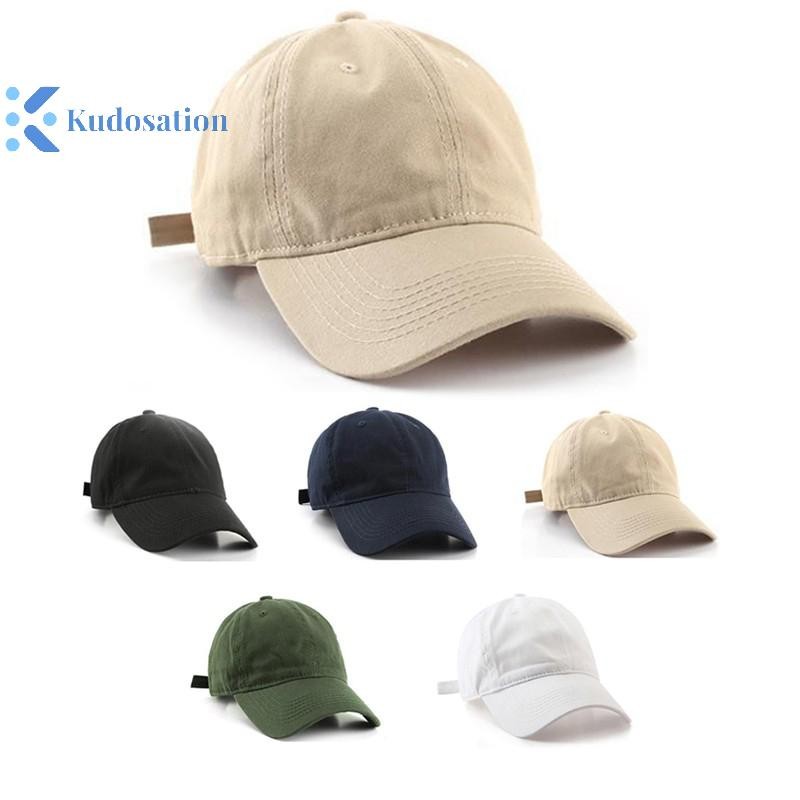 Kudosation Unisex Trơn Bóng Chày Nam Nữ Cotton Mũ Chống Nắng Hàn Quốc Thể Thao Ngoài Trời Thời Trang Mũ Bóng Chày
