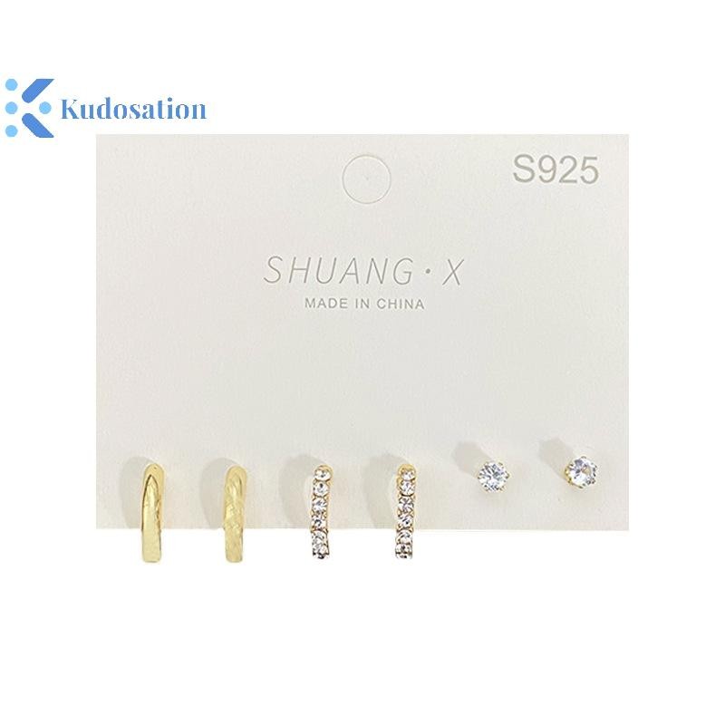 Kudosation 1 Bộ Thời Trang Mới Kim Loại Vòng Tròn Thả Bông Tai Nhỏ Cho Nữ Xu Hướng Mặt Dây Chuyền Khuyên Tai Bộ Trang Sức Quà Tặng