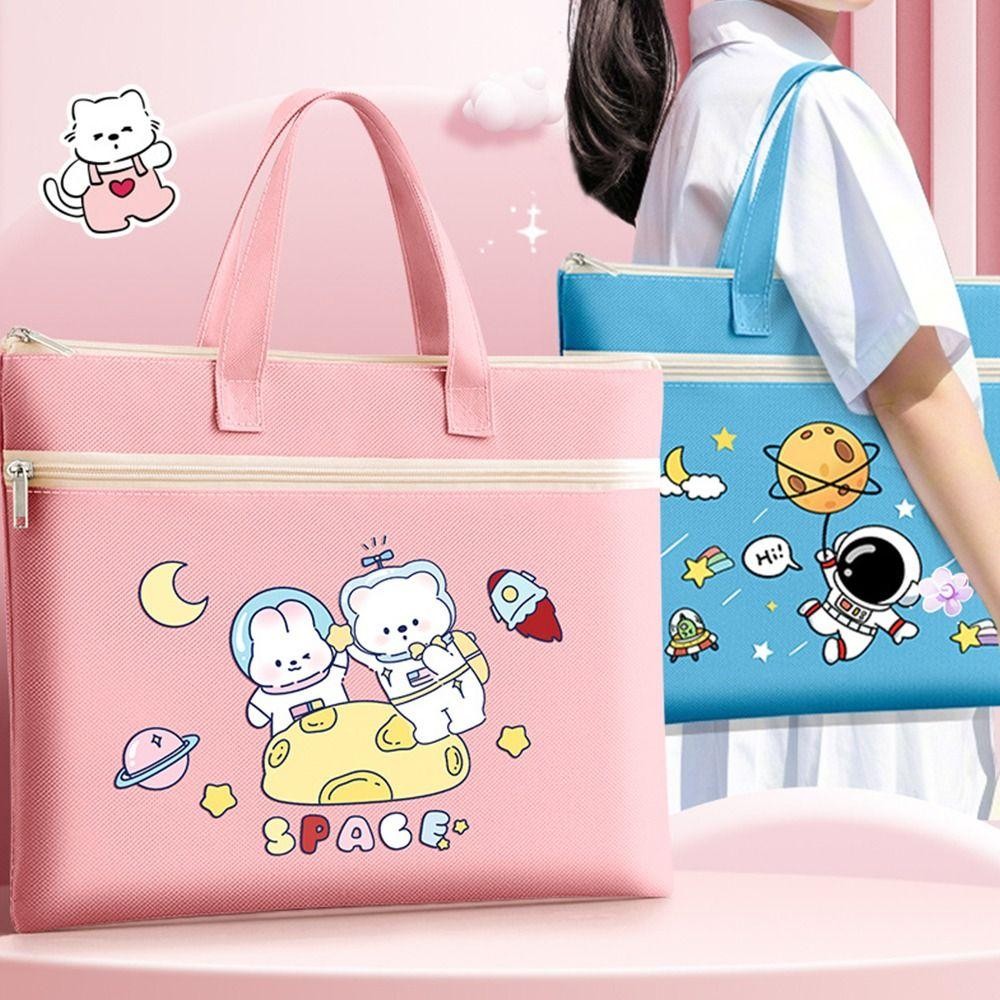 Túi đi học Tote TUYỆT VỜI, Túi dạy học hai lớp dung tích lớn, Túi vải nghệ thuật hoạt hình đa chức năng Đồ dùng học tập
