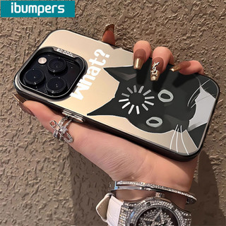 ibumpers Ốp Lưng IPhone Họa Tiết Mèo Đen Vui Nhộn Ốp Điện Thoại IMD Cứng Trơn Chống Bẩn Chống Sốc Cho IPhone 16 15 14 12 13 11 Pro Max
