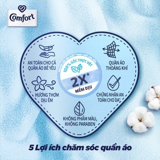 Nước Xả Vải Comfort Dịu Nhẹ Thơm Hương Phấn Cho Quần Áo Bé - Túi 1.7L