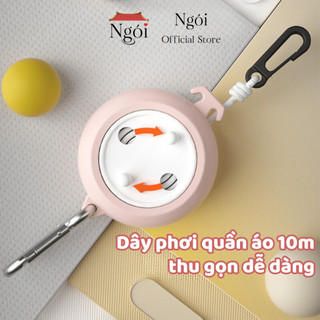 Dây Phơi Quần Áo 10m Dây Phơi Đồ Thông Minh Gấp Gọn Có Thể Mang Đi Du Lịch NGÓI HOME - PQA01