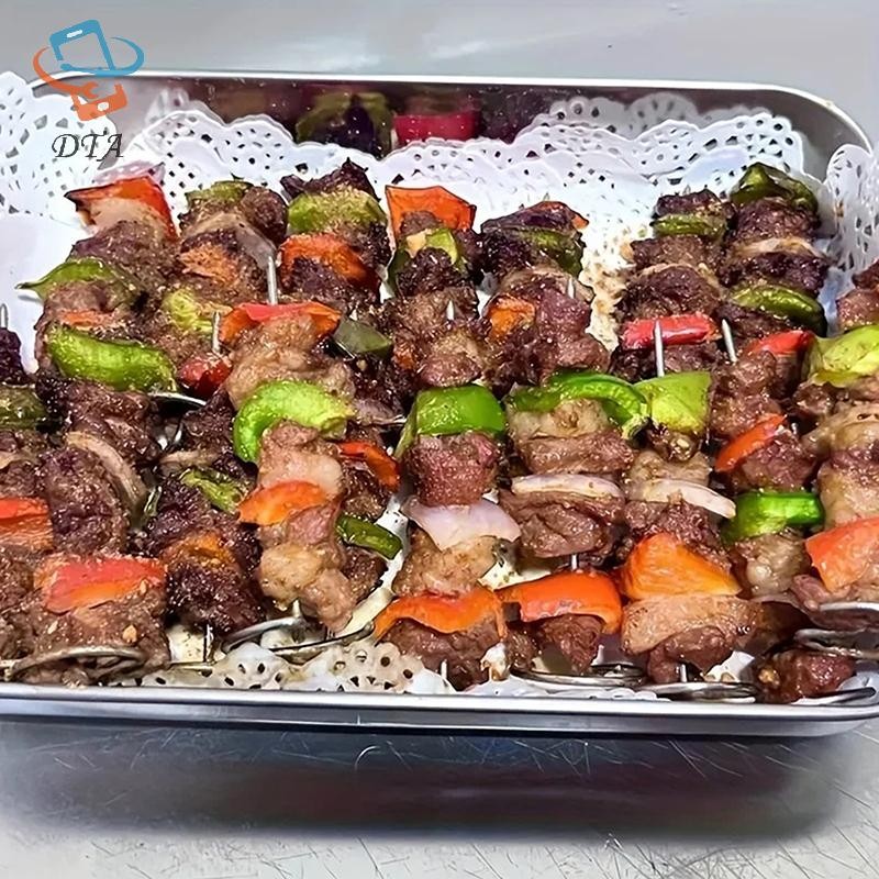 [Dta] 10 / 20 Chiếc Xiên Thịt Nướng Bằng Thép Không Gỉ Đa Năng Nồi Chiên Không Khí Lò Nướng Dọc Kim Nướng Bánh Phụ Kiện Nồi Nướng Bánh VN