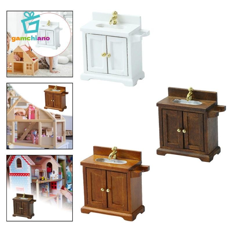 Đồ nội thất nhà búp bê gamchiano Mô hình nội thất thu nhỏ, Đồ chơi giả vờ cảnh cổ điển cho đồ dùng tỷ lệ 1 / 16,