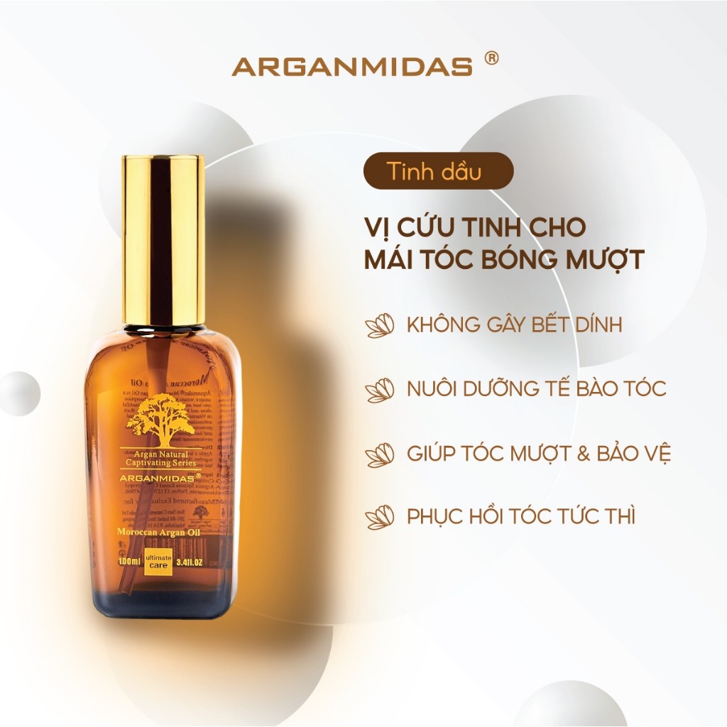 Ảnh Tinh dầu dưỡng tóc Arganmidas Argan Oil phục hồi sâu tóc hư tổn khô xơ giảm chẻ ngọn gãy rụng - 50ml 3