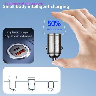 Toplanswatchstore Bộ sạc ô tô 100W Cổng kép Bộ sạc siêu nhanh PD QC 3.0 cho Bộ chuyển đổi ô tô Huawei VN