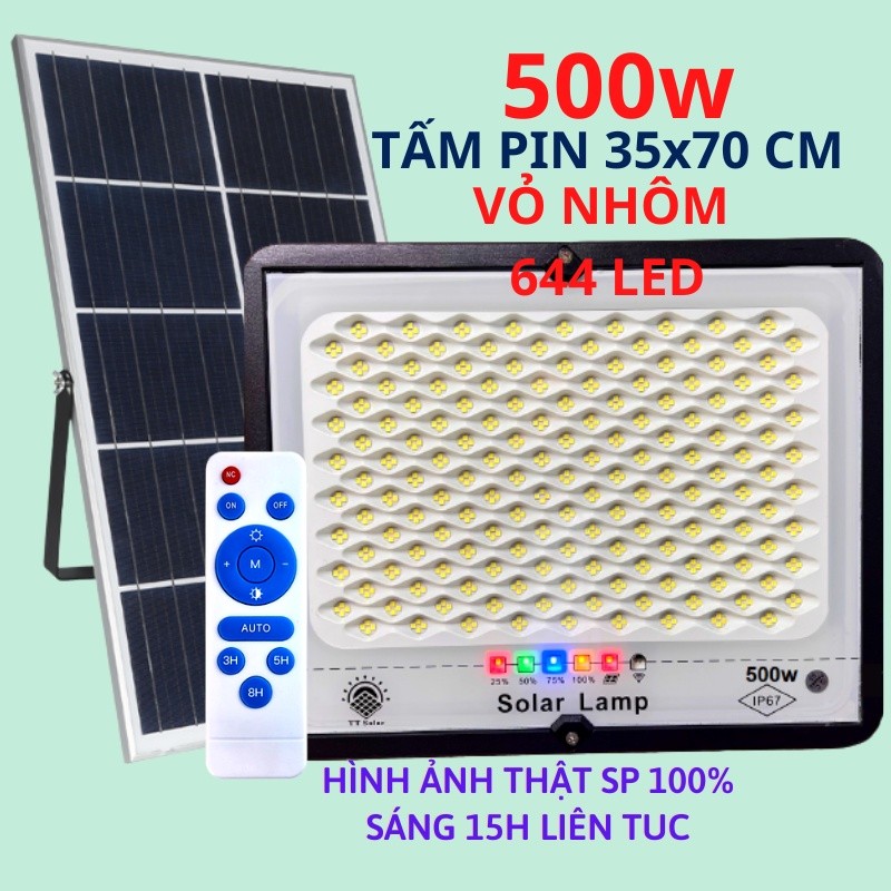 Đèn Năng Lượng Mặt Trời, Đèn Led Chống Lóa Cao Cấp 100W,200W,500W Khung Nhôm Bảo hành 2 năm