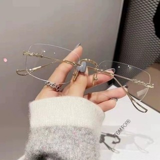 Retro Không Vành Kính Thời Trang UV400 Dây Vàng Kính Mắt Khung Nhỏ Kính Mát Nhẹ Khung Kim Loại Kính Mắt Kính Mắt Dành Cho Nữ Người