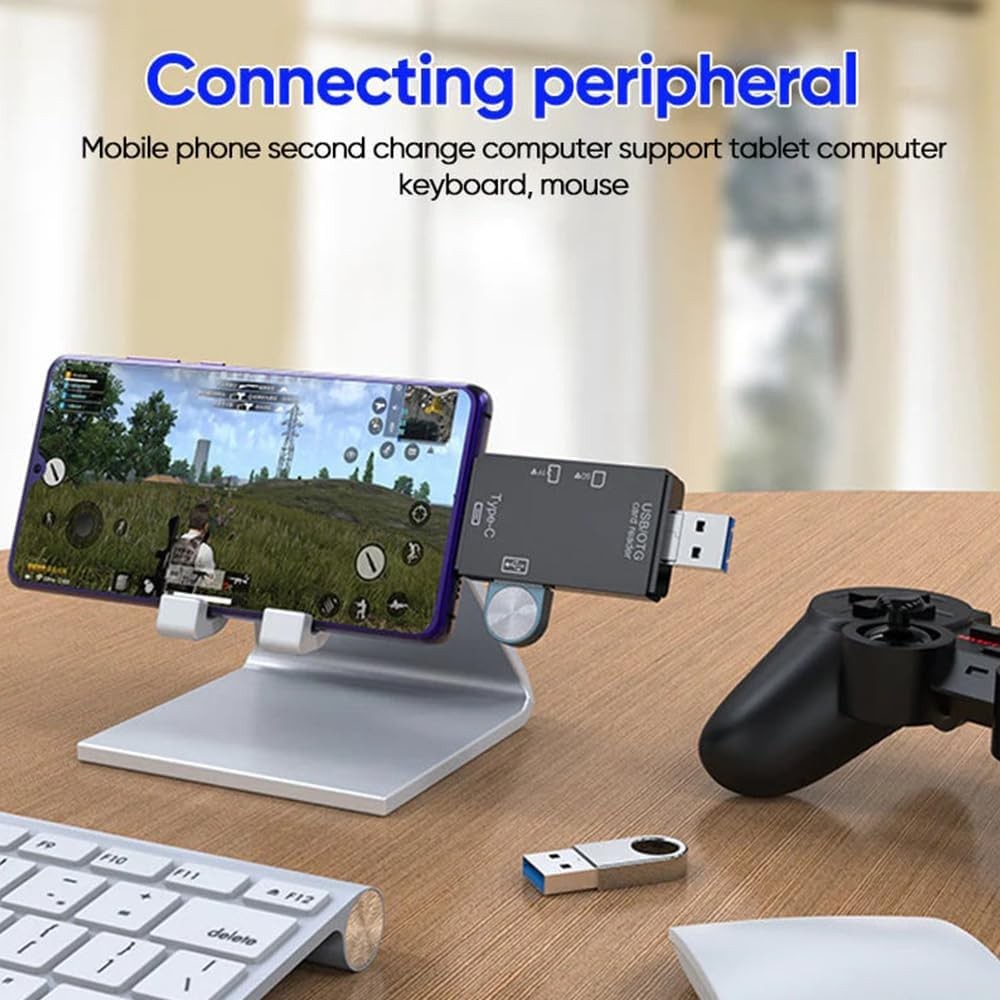 Ảnh Đầu đọc thẻ thông minh 6 trong 1, Bộ chuyển đổi thẻ đa năng USB đa năng tất cả trong 1 Hub mỏng Đọc phương tiện thông minh, Đầu đọc thẻ nhớ Đầu đọc thẻ đa năng, Truyền dữ liệu tốc độ cao 3