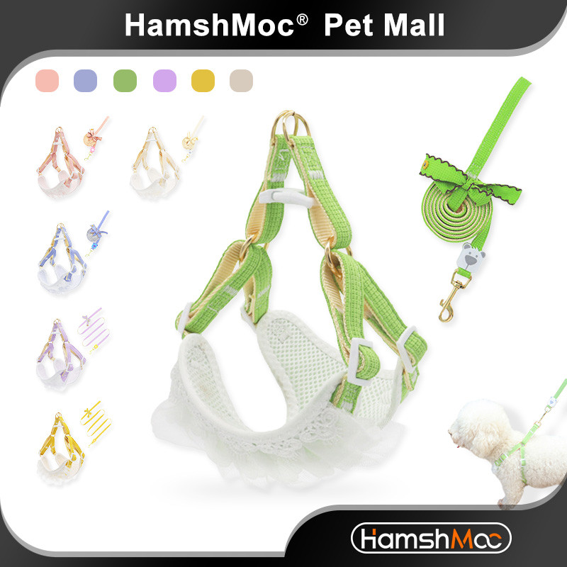 Hamshmoc Bước Vào Dây Xích Chó Và Dây Xích Bộ Có Thể Điều Chỉnh Ren Mềm Chó Con Dây Đeo Ngực Dây Dẫn Bền Cho Chó Nhỏ Vừa Đi Bộ
