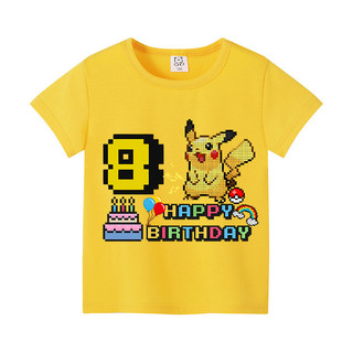 Áo thun PokemonT Pikachu Hoạt Hình 1-9 Tuổi Tiệc Sinh Nhật Áo Cotton Tay Ngắn Cho Trẻ Em Quà Tặng Sinh Nhật