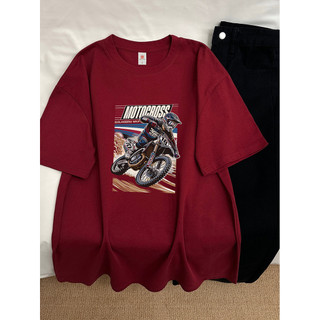 Áo thun unisex oversize phong cách Hàn Quốc, in hình, cotton 100%, cổ tròn, size lớn đến 5XL