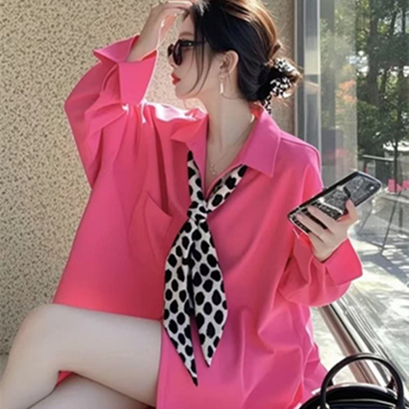 ✨Mùa Xuân 2025 Siêu Đẹp Độc Đáo Đẹp Phong Cách Phương Tây Thiết Kế Màu-Cảm Giác Nơ Áo Sơ Mi Dài Tay Nữ Mùa Xuân 25.3.26