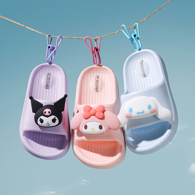 Cheerful Mario Dép Sanrio trẻ em gái mềm chống trượt eva dép nữ hoạt hình Nhật Bản dép lê mẹ và bé