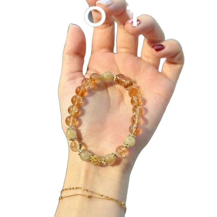 Vòng tay pha lê tự nhiên đính hạt, trang trí phong thủy, phù hợp sinh nhật