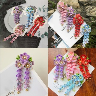 Meisha888 Nhật Bản Vải Kimono Hoa Gấp Quạt Trẻ Em Phụ Kiện Tóc Kẹp sel Mũ Đội Đầu Barrette