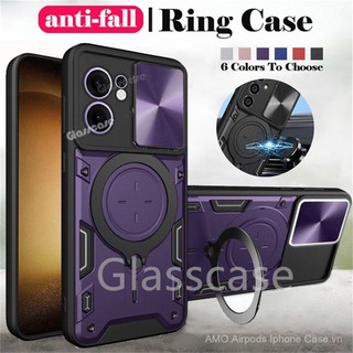 Ốp điện thoại cho Oppo Reno 13 1 3 F pro 13F 13pro Reno13 F 13F Reno13pro OppoReno13F 4G 5G, vỏ kim loại có vòng bảo vệ, giá đỡ, đẩy camera, bảo vệ lưng cứng, chống sốc