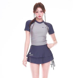 Đồ bơi hai mảnh tối giản, áo ngực thể thao tankini với quần cạp cao kiểm soát bụng cho phụ nữ trẻ, khu nghỉ dưỡng suối nước nóng