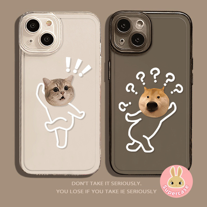 Câu hỏi vui nhộn Mark Dog cho Samsung Galaxy S24 S23 S22 S21 FE Plus Ultra S23 + S22 + S21 + S24 + Ốp điện thoại trong suốt sáng tạo
