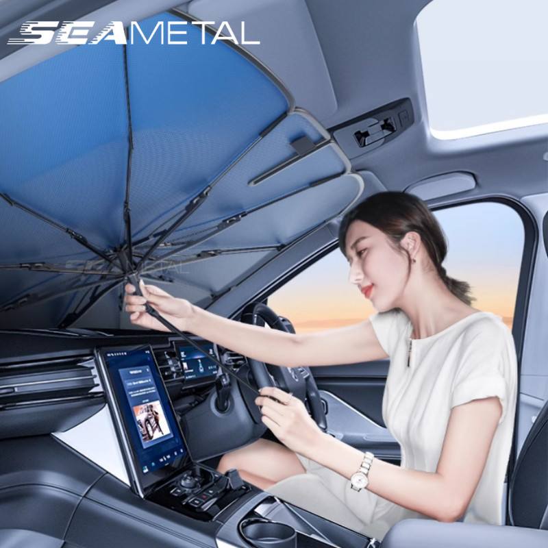 Tấm che nắng kính lái SEAMETAL ô tô chống tia UV 99%, có thể gập lại, di động, phía trước