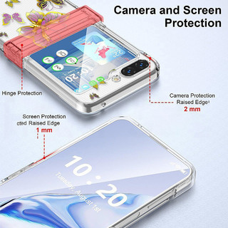 Vỏ Họa Tiết Bướm Cho Samsung Galaxy Z Flip 5 Flip 4 Flip 3 Full Bản Lề Chống Sốc Trong Suốt PC Cứng Gấp Dành Cho Samsung Z Flip5 Flip4 Flip3 Cover