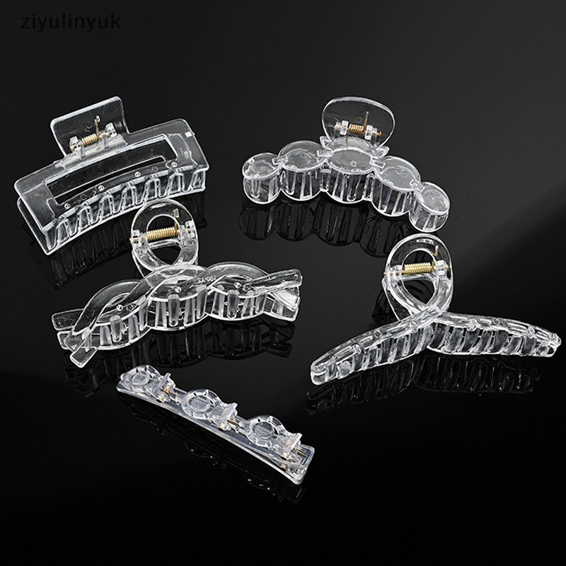 Ziyulinyuk Acrylic Trong Suốt Móng Vuốt Nhựa Trong Suốt Kẹp Tóc Trống Đế Kẹp Tóc Cho DIY Trang Sức Làm Thời Trang Bé Gái Phụ Kiện Tóc EN