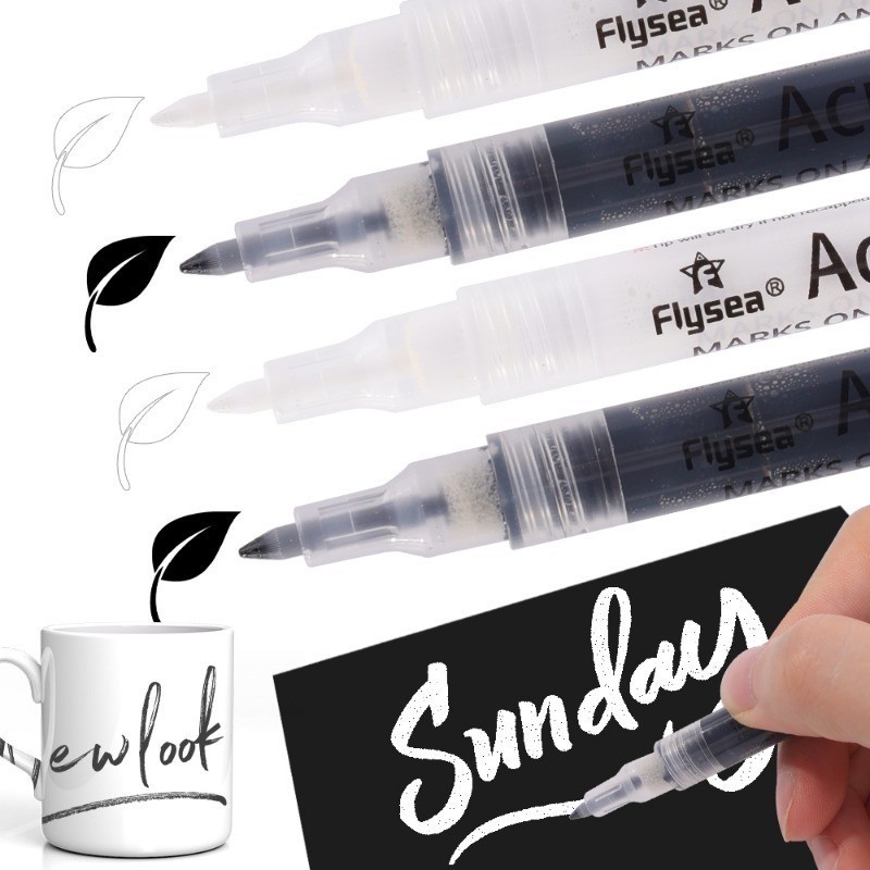 [Đặc sắc] Bút đánh dấu Acrylic - Sấy nhanh, chống thấm nước - Văn phòng phẩm dành cho học sinh - Bút vẽ viết - Đồ dùng học tập văn phòng - Bút viền - Thích hợp cho thủy tinh, da, thép